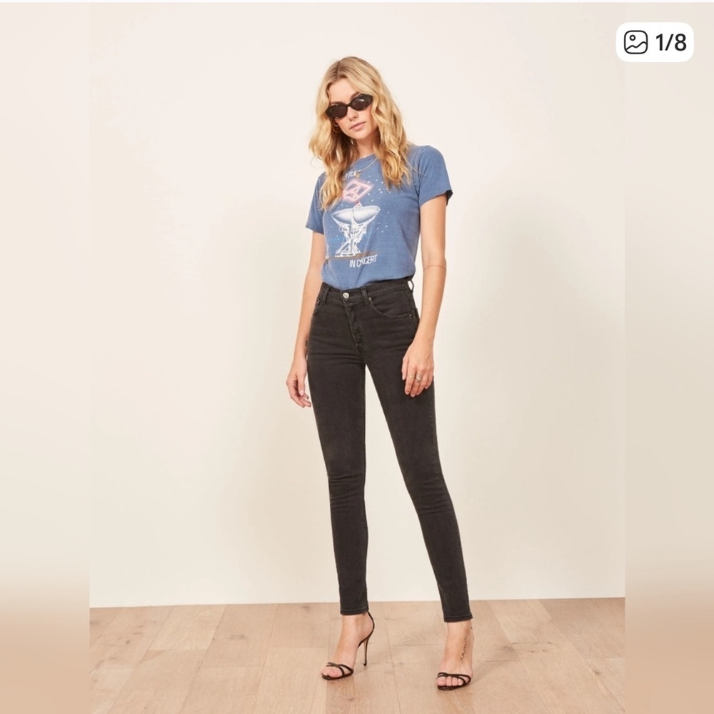 Reformation Black High-Rise Skinny Jeans
